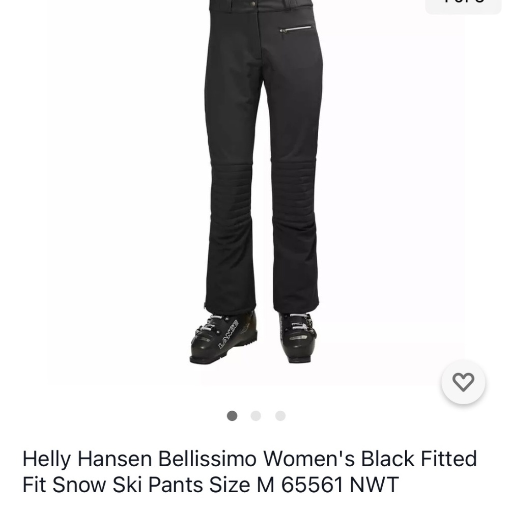 Helly Hansen Bellissimo Women's Black Fitted Fit Snow Ski Pants Size M